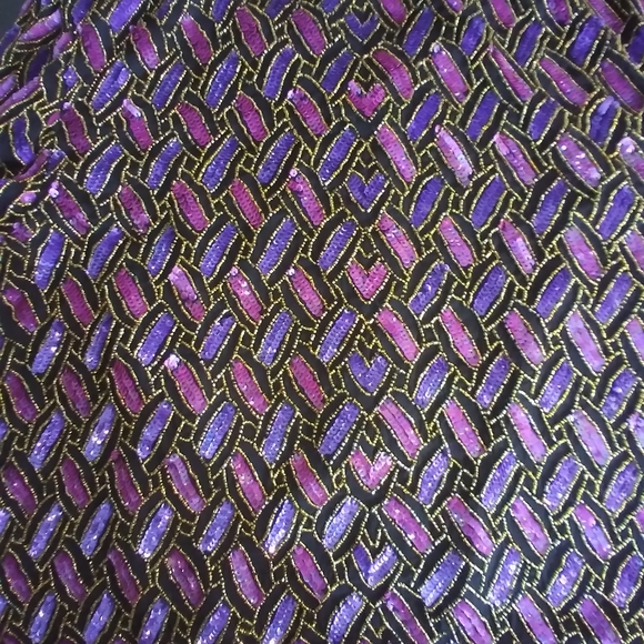 Papell Boutique Evening Jeweled Womens Silk Cardigan Jacket Size 16W Elegant - Picture 8 of 8